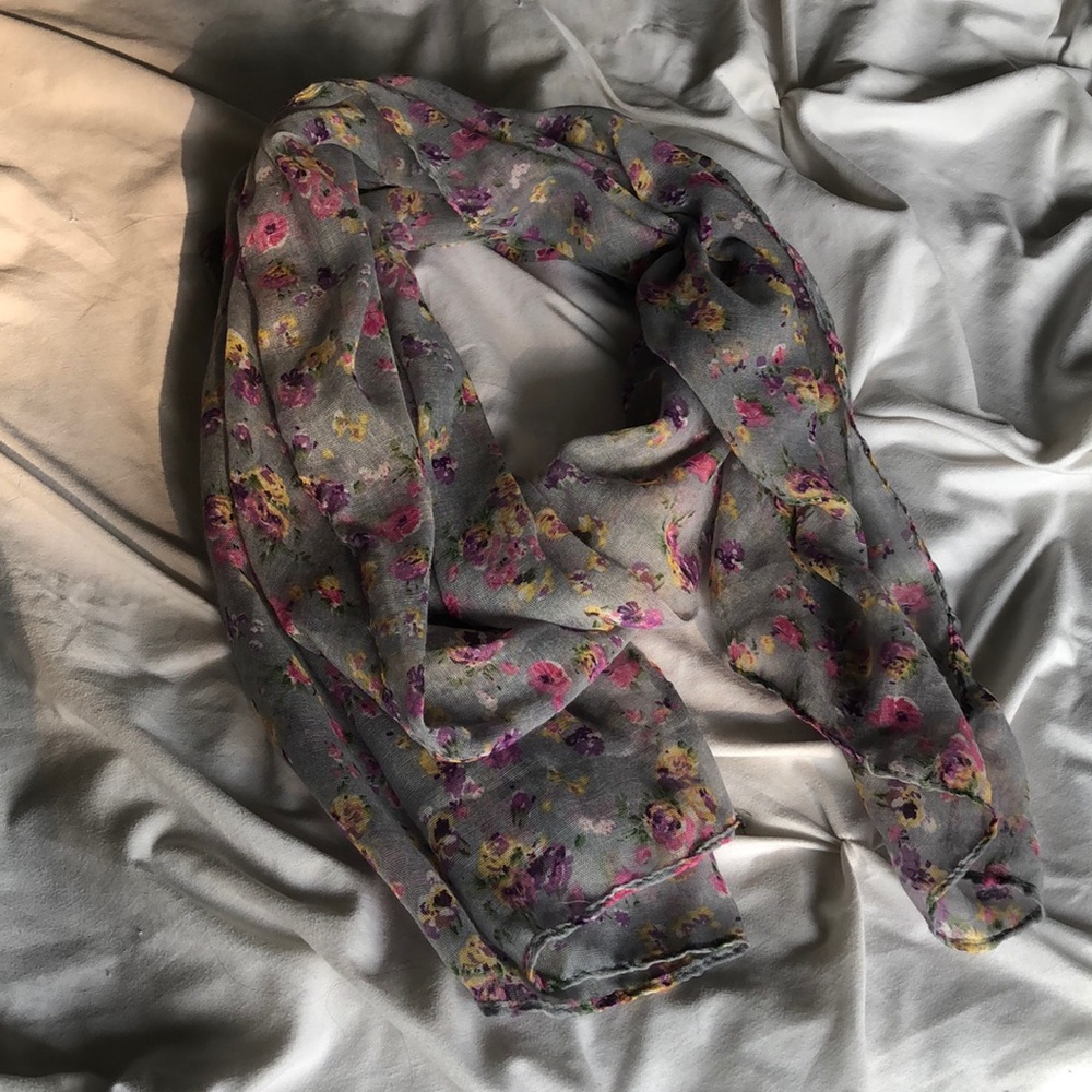 Sheer floral scarf